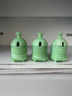 Vintage Martha Stewart Jadeite Honey Pot Martha by Mail LE Smith Beehive HTF